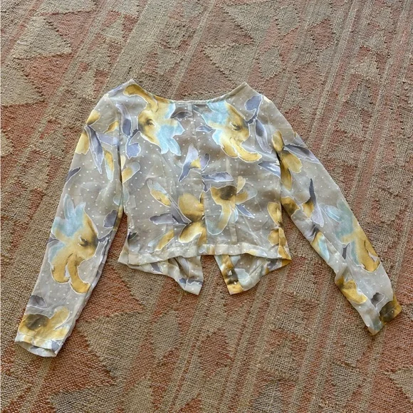 Vintage Y2K French Sheer Fairy Top with Swiss for and floral pattern - Picture 3 of 10